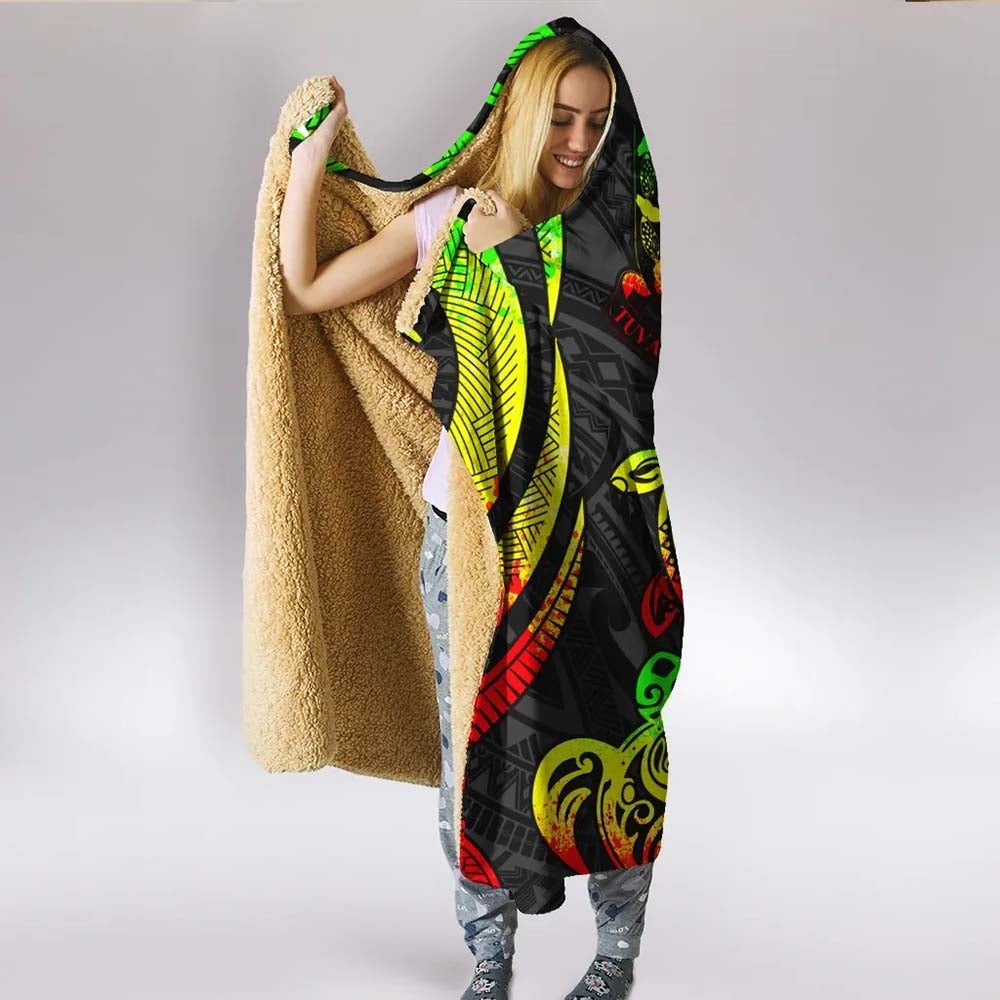 Tuvalu Hooded Blanket - Reggae Tentacle Turtle