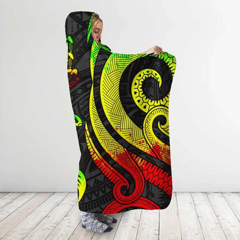 Tuvalu Hooded Blanket - Reggae Tentacle Turtle