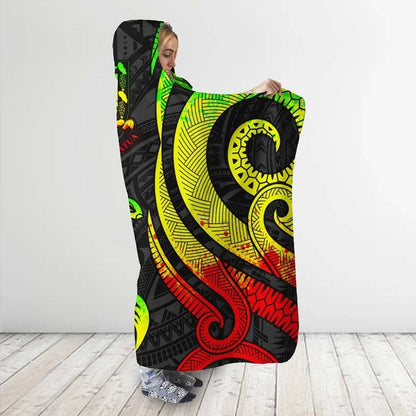Tuvalu Hooded Blanket - Reggae Tentacle Turtle