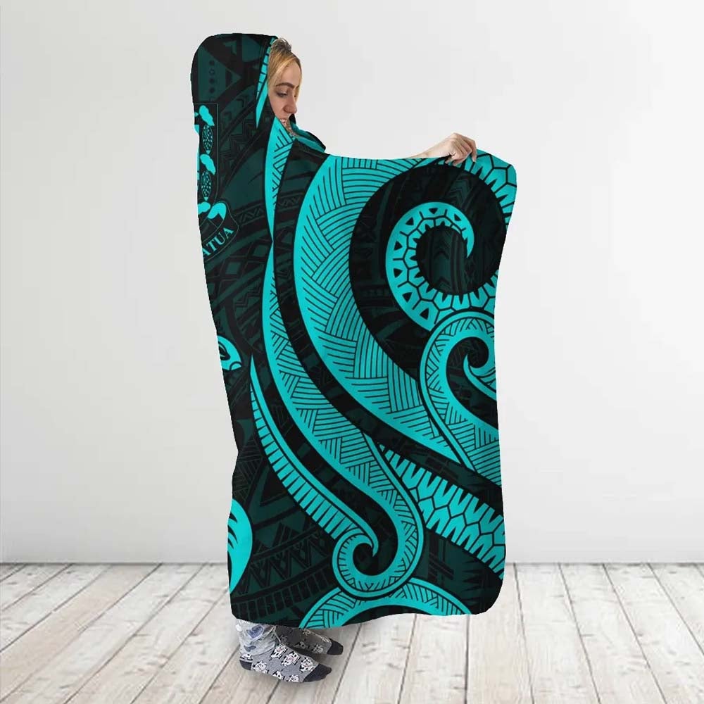 Tuvalu Hooded Blanket - Turquoise Tentacle Turtle