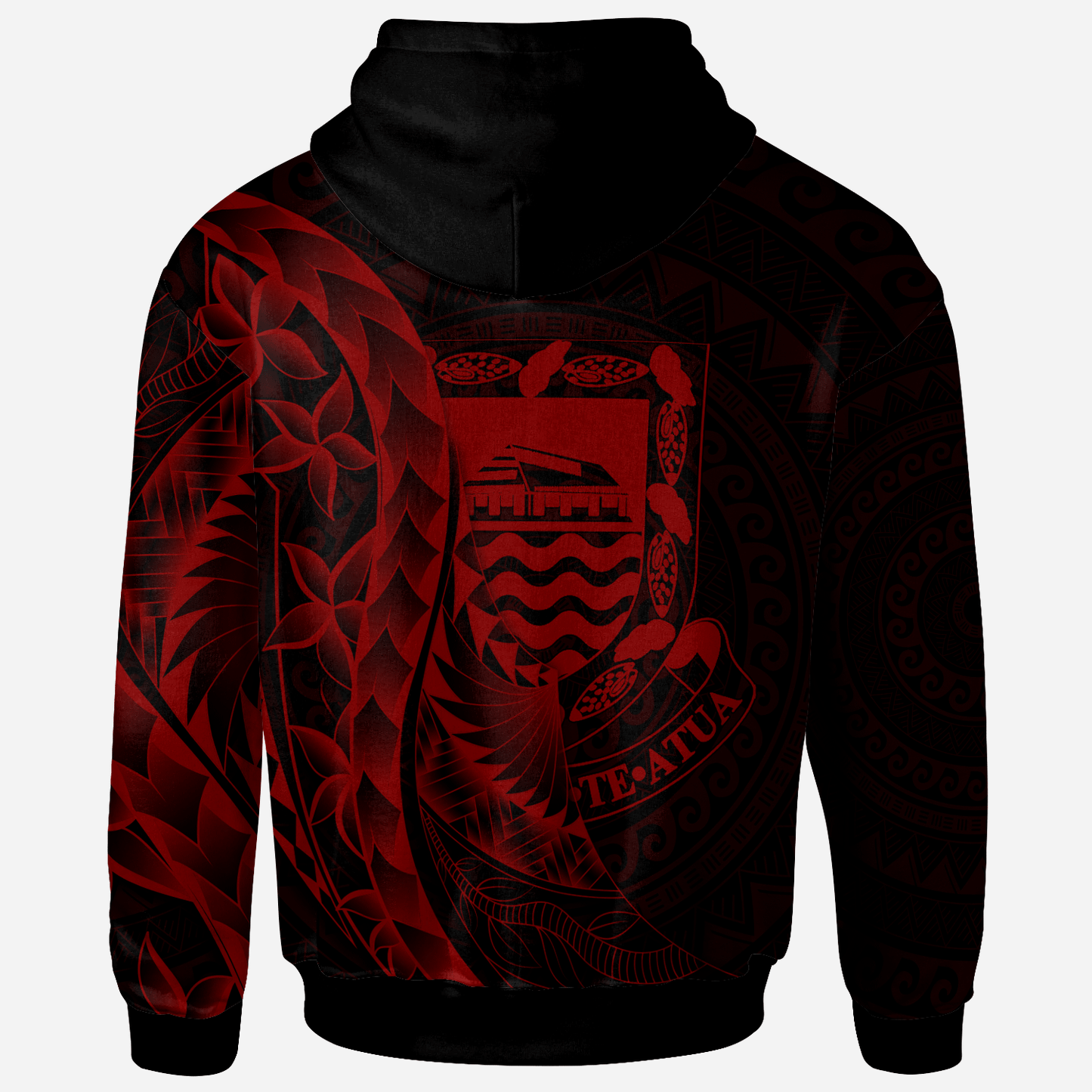 Tuvalu Hoodie - Custom Personalised Polynesian Pattern Style Red Color