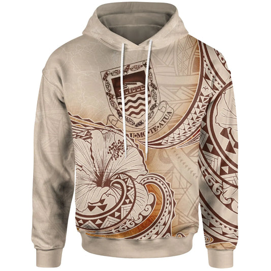 Tuvalu Hoodie - Hibiscus Flowers Vintage Style