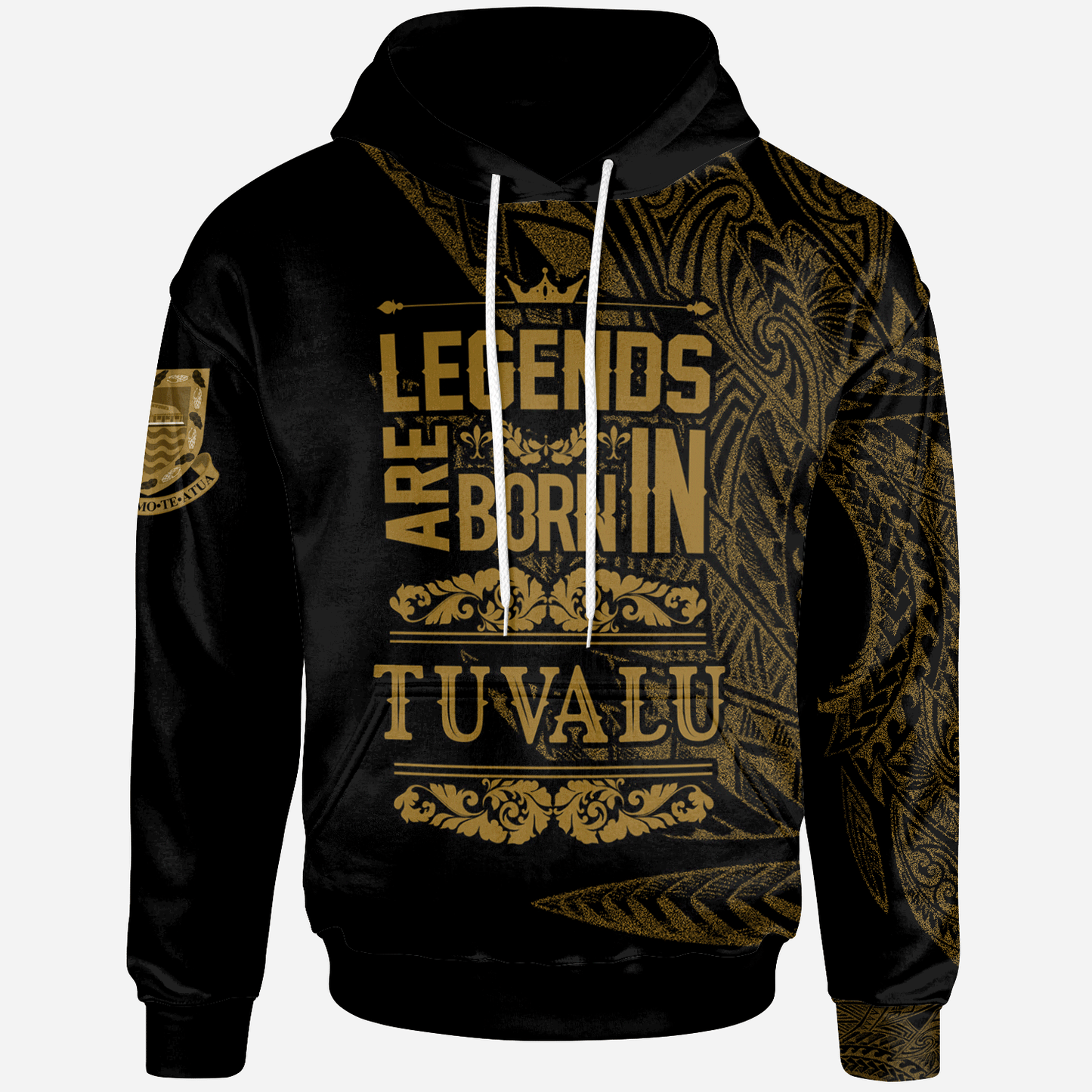 Tuvalu Hoodie - Legends Are Born In Gold Color