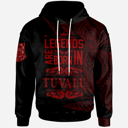Tuvalu Hoodie - Legends Are Born In Red Color
