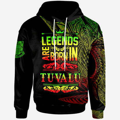 Tuvalu Hoodie - Legends Are Born In Reggae Color
