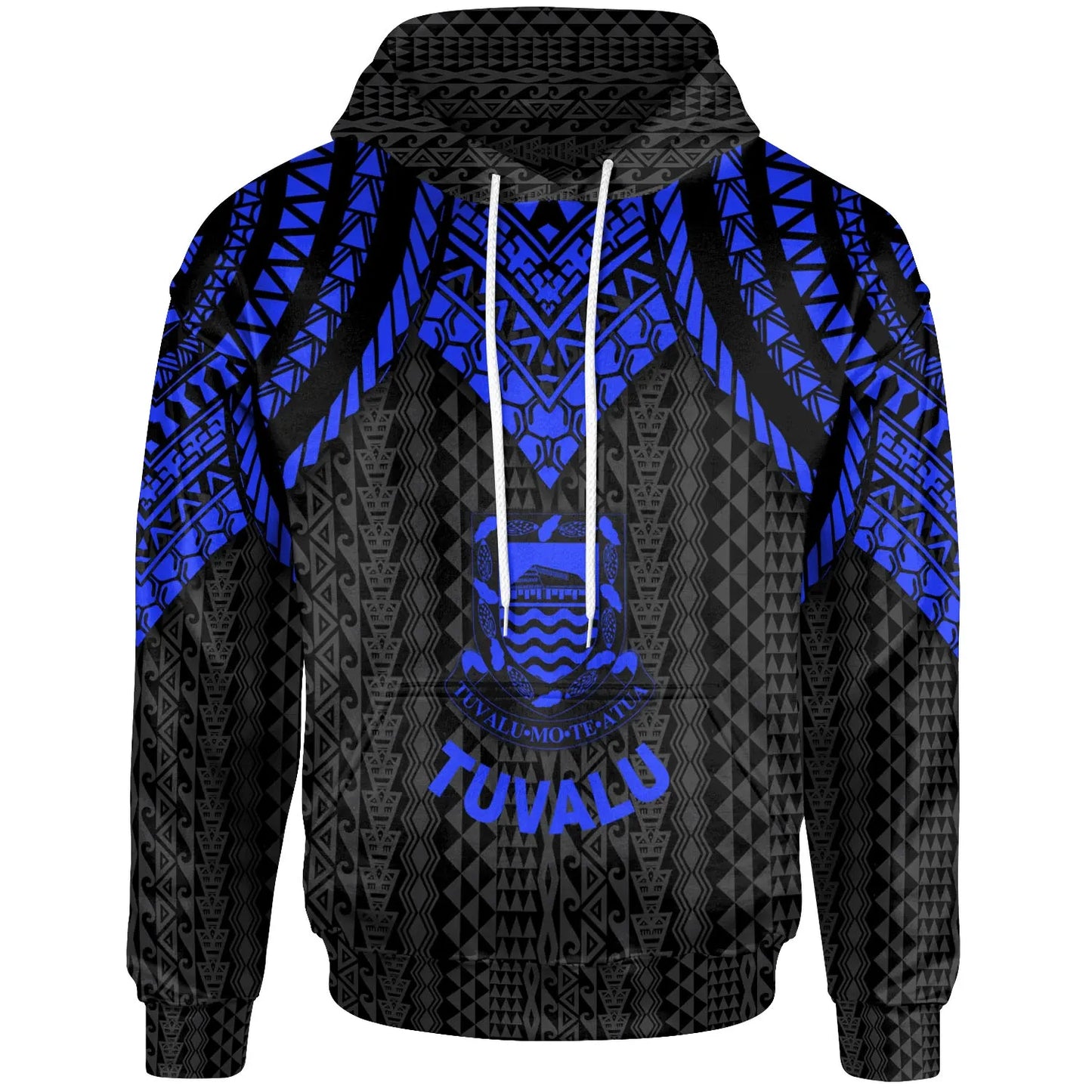 Tuvalu Hoodie - Polynesian Armor Style Blue