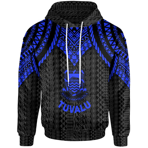 Tuvalu Hoodie - Polynesian Armor Style Blue