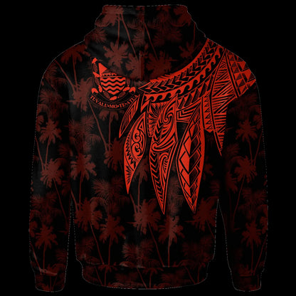 Tuvalu Hoodie - Polynesian Wings (Red)