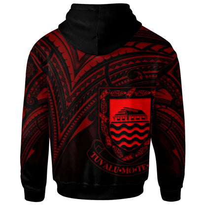 Tuvalu Hoodie - Red Color Cross Style