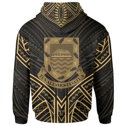 Tuvalu Hoodie - Tuvalu Seal Gold Tribal Patterns