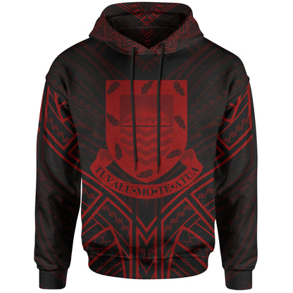 Tuvalu Hoodie - Tuvalu Seal Red Tribal Patterns