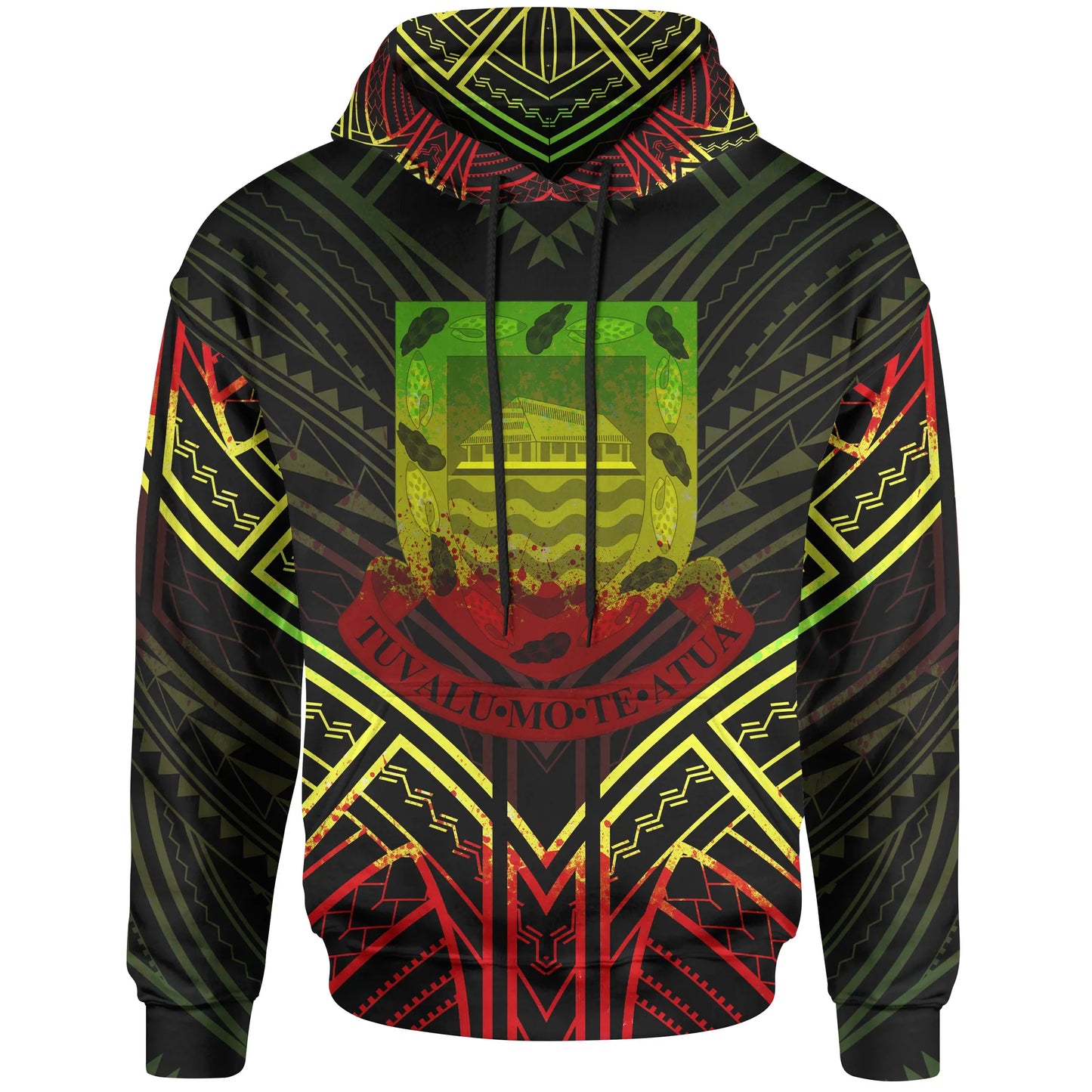 Tuvalu Hoodie - Tuvalu Seal Reggae Tribal Patterns