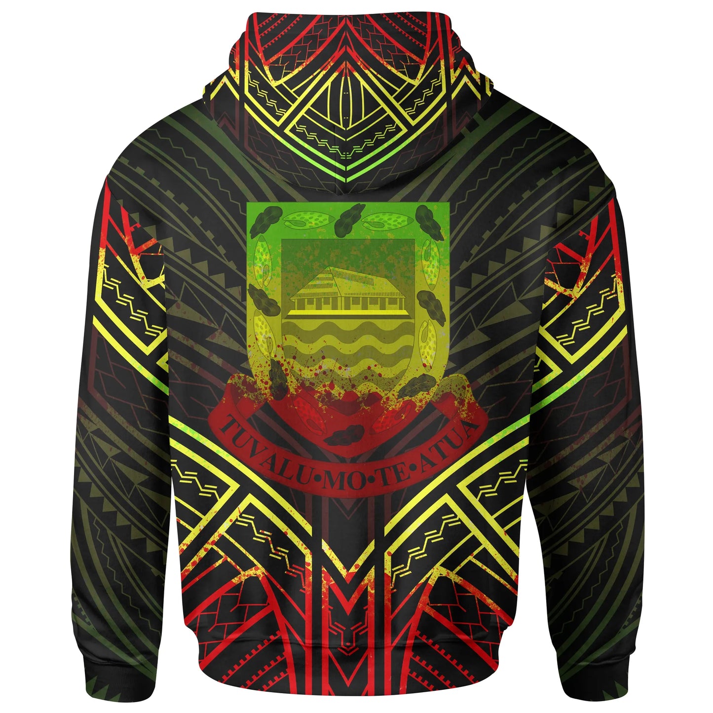 Tuvalu Hoodie - Tuvalu Seal Reggae Tribal Patterns