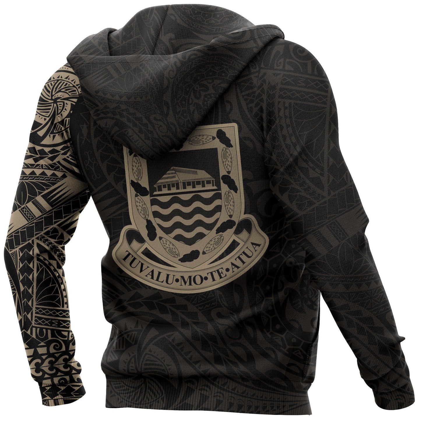 Tuvalu Hoodie - Tuvalu Coat Of Arms Polynesian Tattoo Style