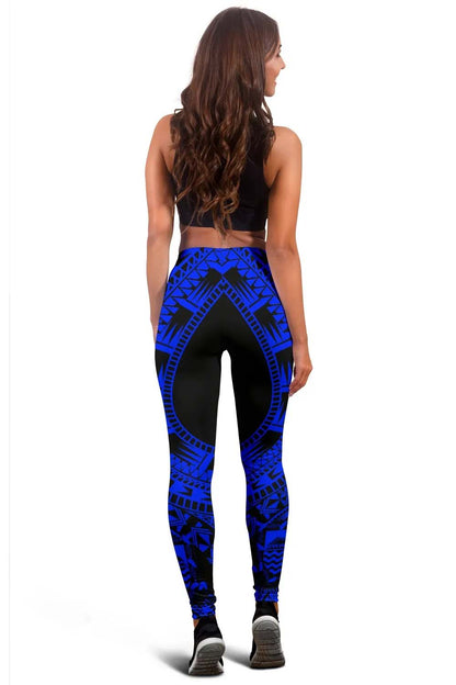Tuvalu Legging Polynesian Pattern Blue