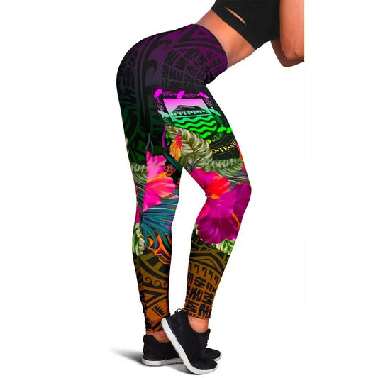 Tuvalu Legging - Summer Hibiscus