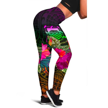 Tuvalu Legging - Summer Hibiscus