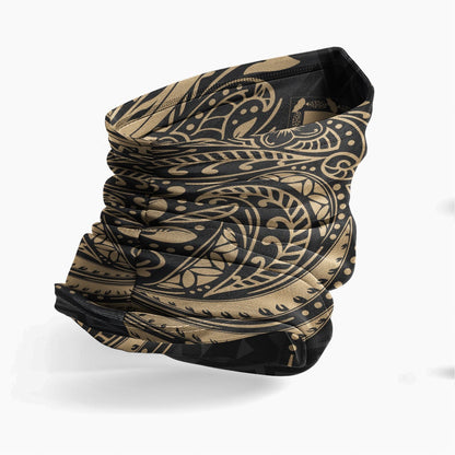Tuvalu Neck Gaiter - Floral Tattoo Gold