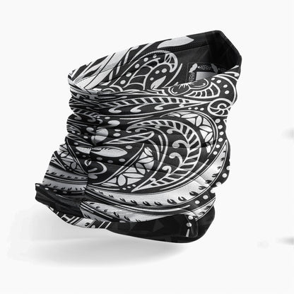 Tuvalu Neck Gaiter - Floral Tattoo White