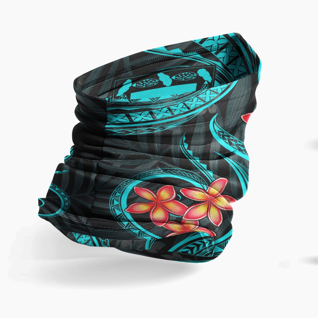 Tuvalu Neck Gaiter - Plumeria Turquoise
