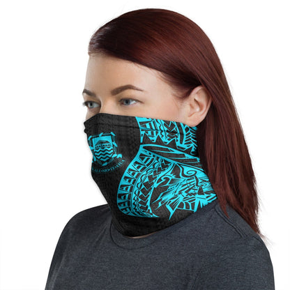 Tuvalu Neck Gaiter - Polynesian Pattern Turquoise