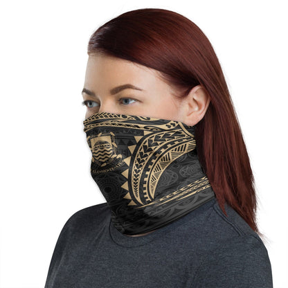 Tuvalu Neck Gaiter - Tribal Pattern Gold