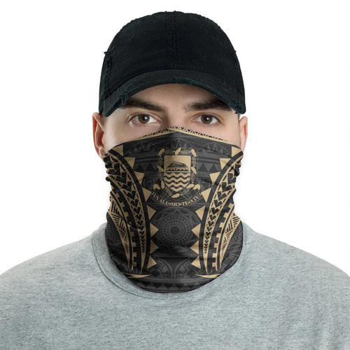 Tuvalu Neck Gaiter - Tribal Pattern Gold