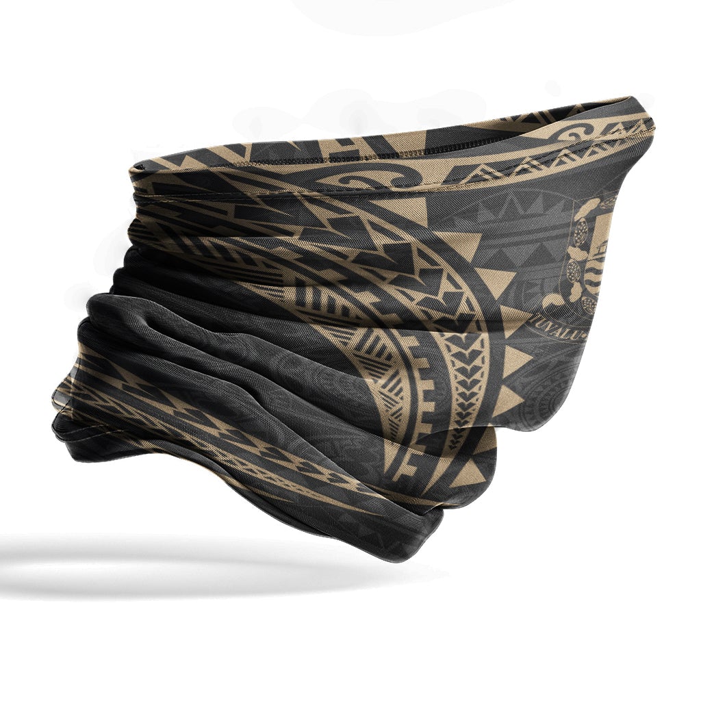 Tuvalu Neck Gaiter - Tribal Pattern Gold