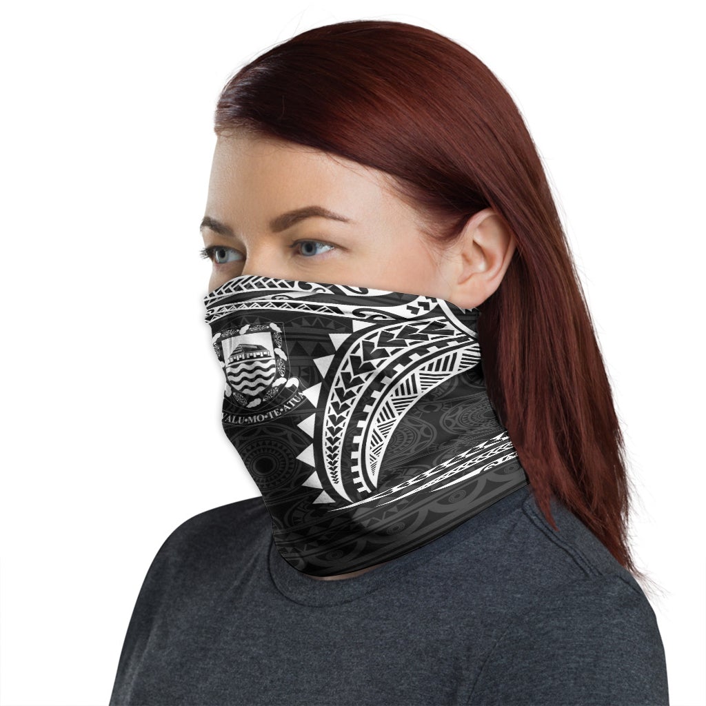 Tuvalu Neck Gaiter - Tribal Pattern White