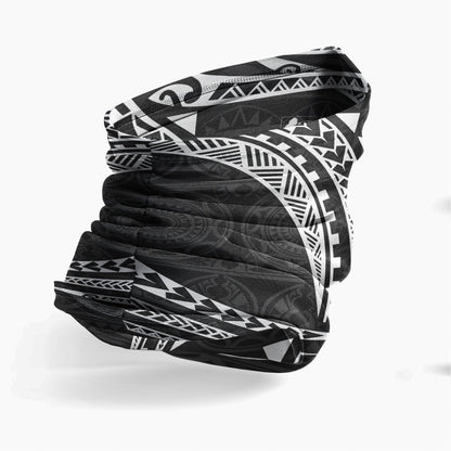 Tuvalu Neck Gaiter - Tribal Pattern White