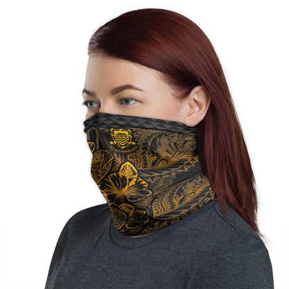 Tuvalu Neck Gaiter - Turtle Hibiscus Gold