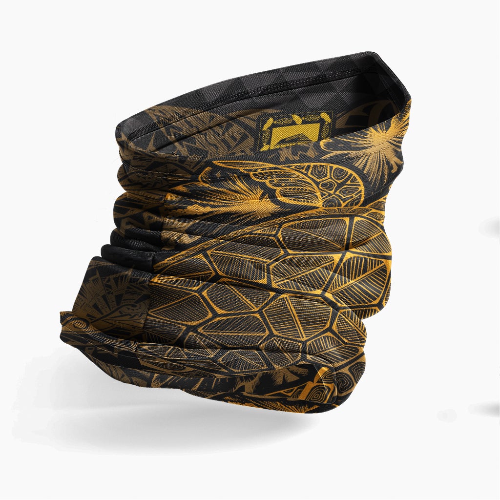 Tuvalu Neck Gaiter - Turtle Hibiscus Gold