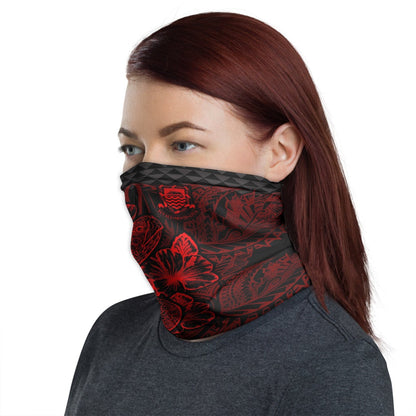 Tuvalu Neck Gaiter - Turtle Hibiscus Red