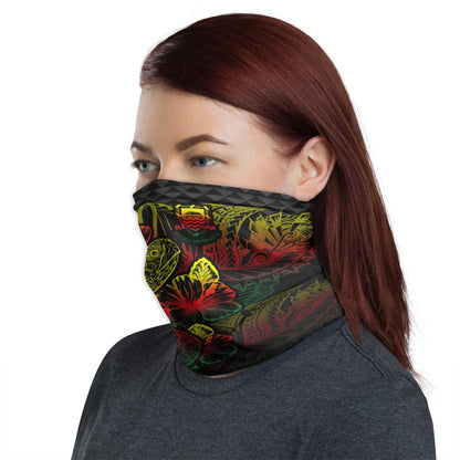 Tuvalu Neck Gaiter - Turtle Hibiscus Reggae