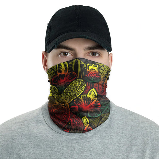Tuvalu Neck Gaiter - Turtle Hibiscus Reggae