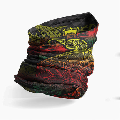 Tuvalu Neck Gaiter - Turtle Hibiscus Reggae