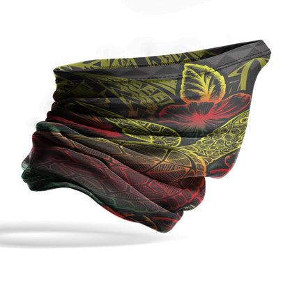 Tuvalu Neck Gaiter - Turtle Hibiscus Reggae