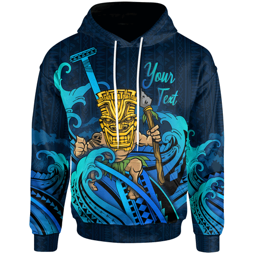 Tuvalu Personalised Custom Hoodie - Tiki And Waves