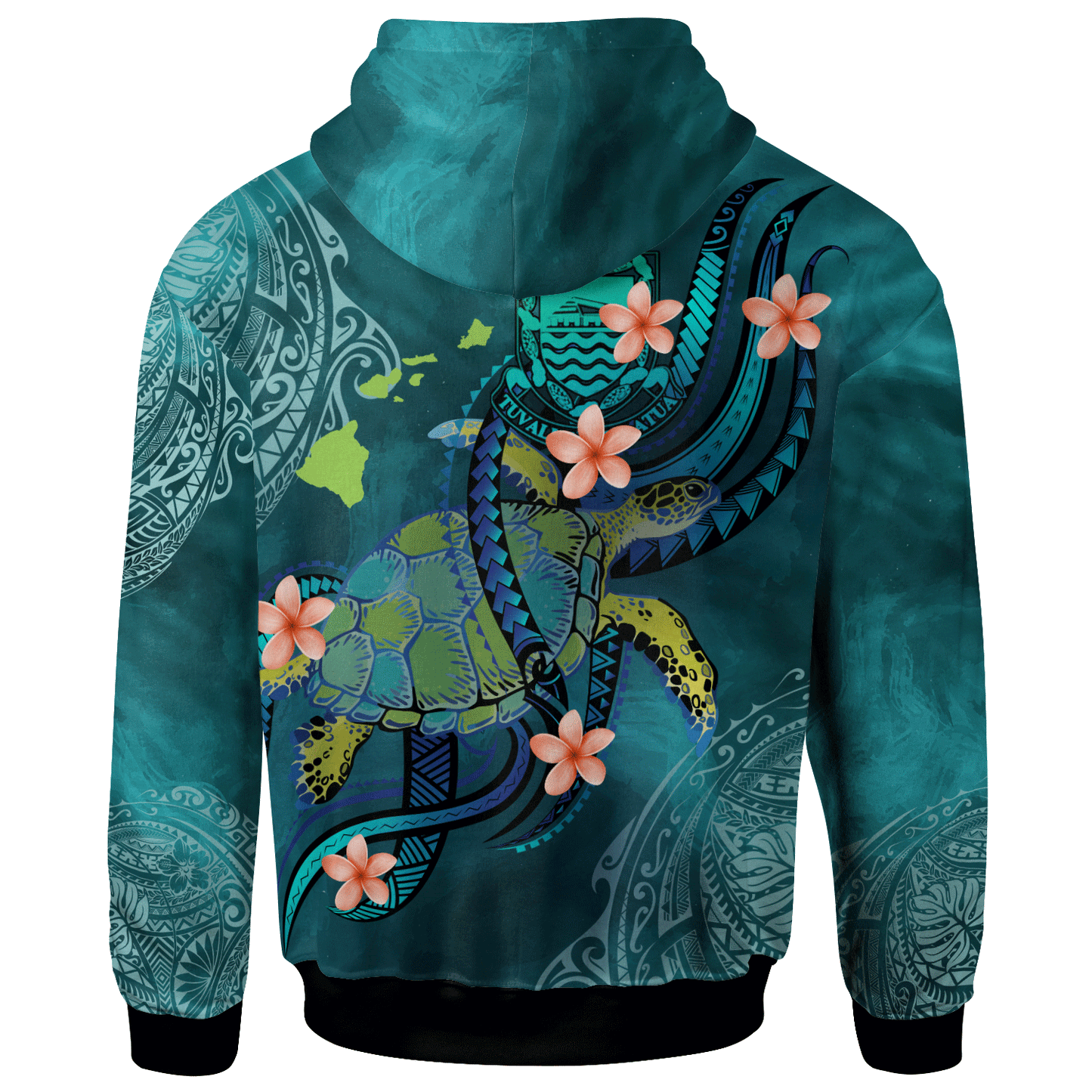 Tuvalu Personalised Custom Hoodie - Turtle With Pattern