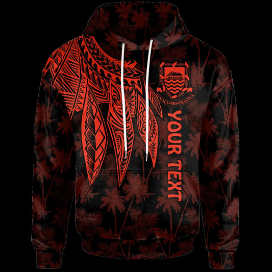 Tuvalu Personalised Hoodie - Polynesian Wings (Red)