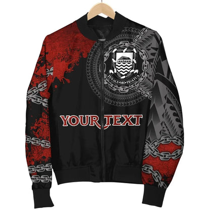 Tuvalu Polynesian Personalised Bomber Jacket - Polynesian Chain Style