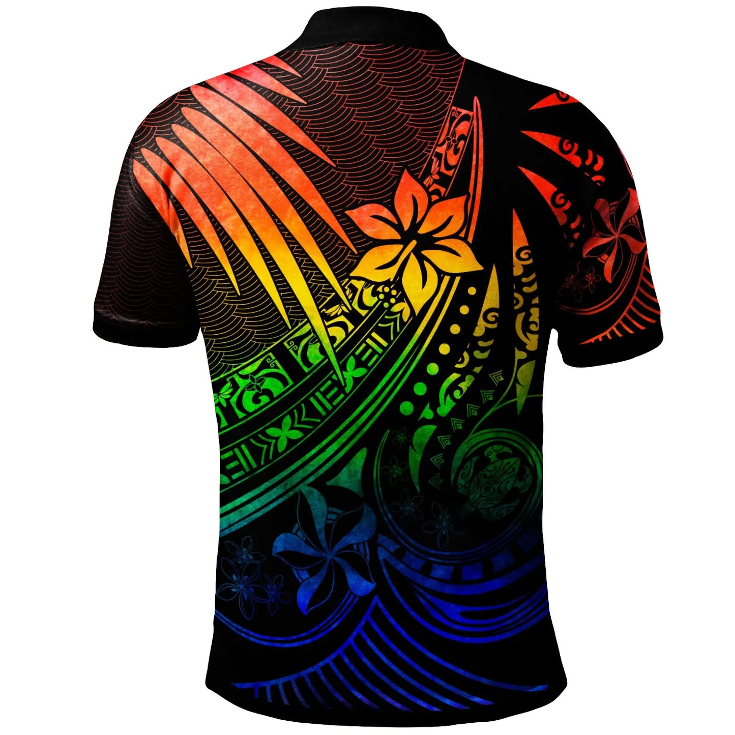Tuvalu Polo Shirt - The Flow Of The Ocean Rainbow Color