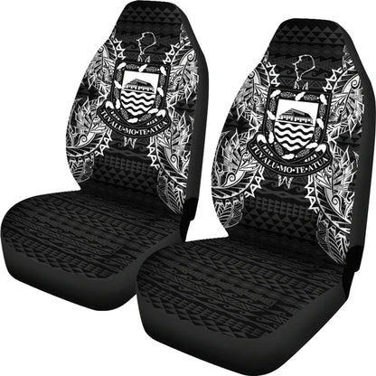 Tuvalu Car Seat Cover - Tuvalu Coat Of Arms Map Black