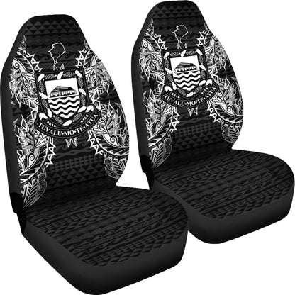 Tuvalu Car Seat Cover - Tuvalu Coat Of Arms Map Black