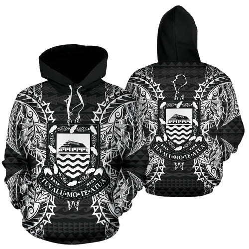 Tuvalu Polynesian ll Over Hoodie Map Black