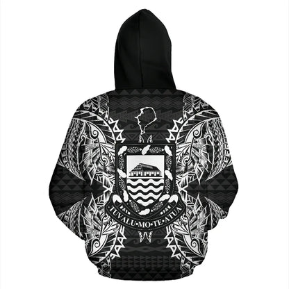 Tuvalu Polynesian ll Over Hoodie Map Black
