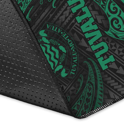 Tuvalu Polynesian Area Rug - Green Tribal Wave