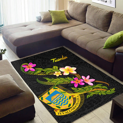 Tuvalu Polynesian Area Rug - Plumeria Tribal