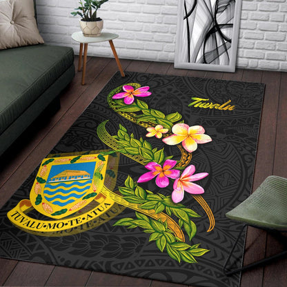 Tuvalu Polynesian Area Rug - Plumeria Tribal