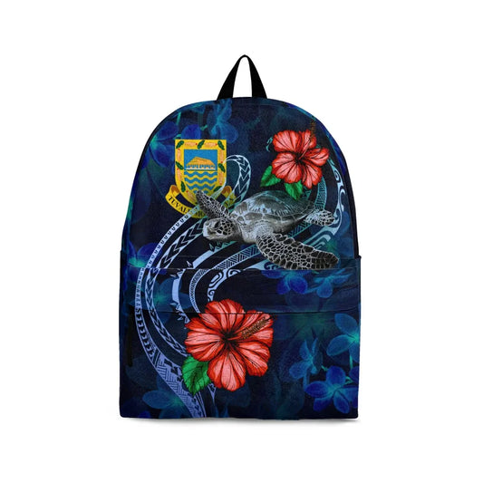Tuvalu Polynesian Backpack - Blue Turtle Hibiscus